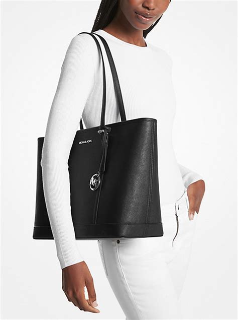 michael kors jet set travel large leather tote|jet set travel large saffiano.